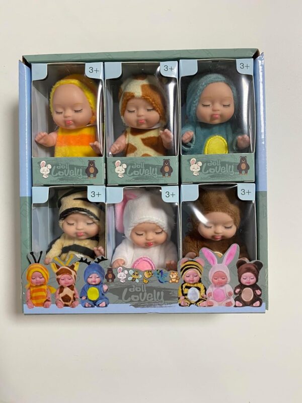 Wisplye Mini Reborn Dolls, Pack of 6 Realistic Baby Doll with Clothes Set, Mini Sleeping Rebirth Dolls for Toddlers, Children, Girls from 3 Years