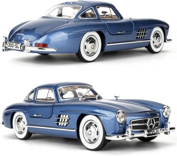 TGRCM-CZ Benz 300 SL Classic Cars Model Car, Zinc Alloy Pull Back Toy car with Sound and Light for Kids Boy Girl Gift(Blue)