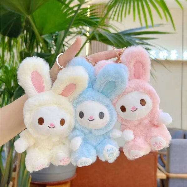 Stuffed Rabbit Plush Dolls Pendant Rabbit Car Key Ring Small Gifts