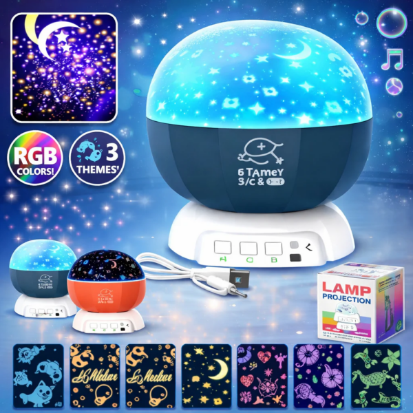 Galaxy Starry Sky Projection Night Lamp - Rotating Star Projector for Kids