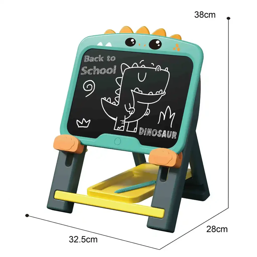 Dinosaur Chalkboard Easel Stand - green dinosaur design drawing board for kids