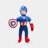 Superhero Plush Toy blue and red with mask and star shield accessory