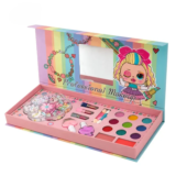 Kids Makeup Set Box rainbow theme with mirror and beauty accessories