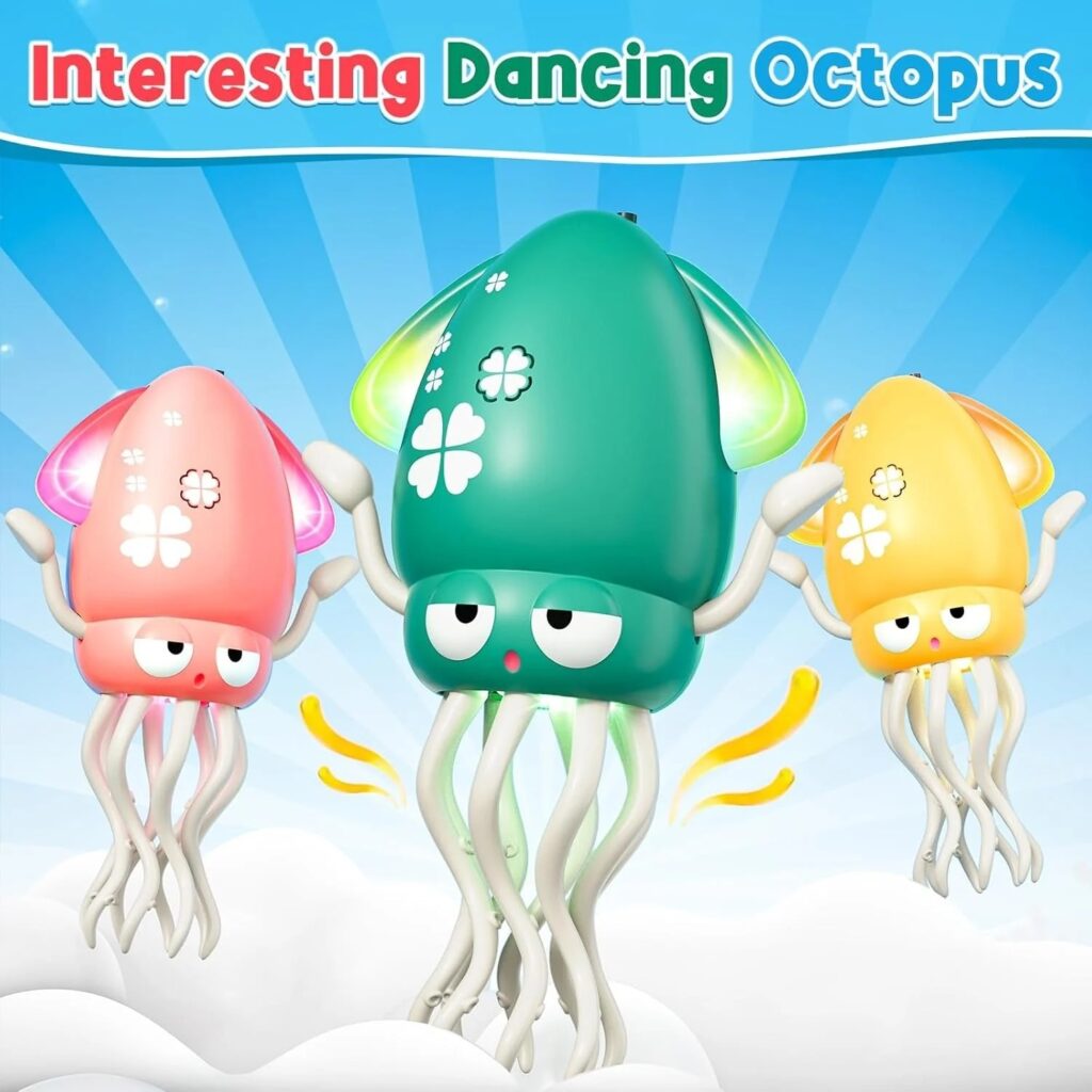 Dancing Octopus Electronic Toy - colorful light-up dancing character toy for kids