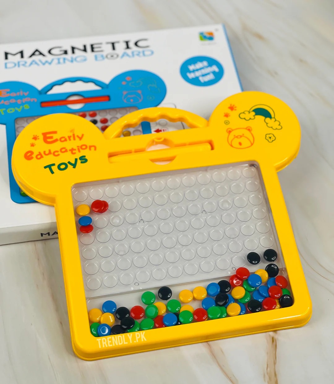Blue Magnetic Drawing Board with Pattern Cards for Kids