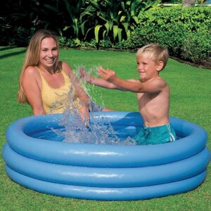 Inflatable Kiddie Pool blue three-ring pool for outdoor water play