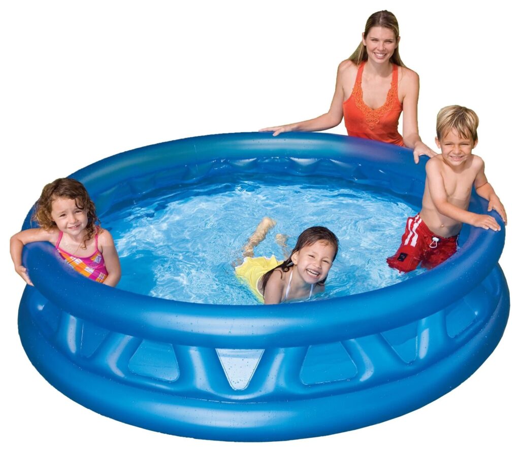 Intex Soft Side Pool blue round pool with soft cushioned sides